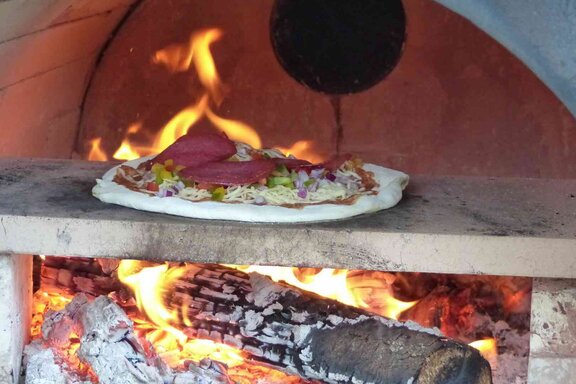 Pizza im Feuer